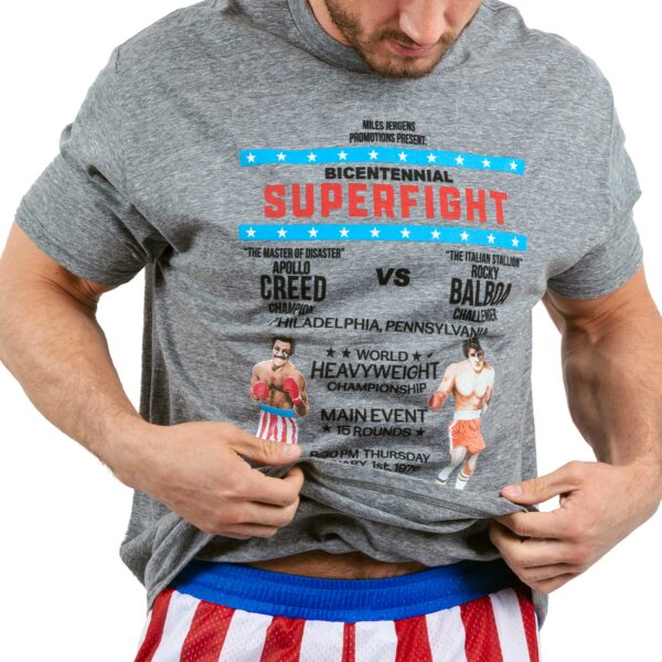 Unisex Contenders Clothing Gray Rocky Super Fight Poster T-Shirt - Image 8