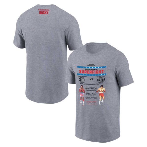 Unisex Contenders Clothing Gray Rocky Super Fight Poster T-Shirt