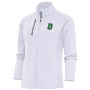 Women's Antigua  White Dartmouth Big Green Generation Full-Zip Jacket