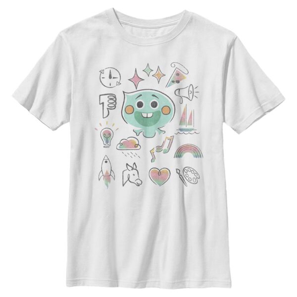 Youth Mad Engine White Soul Personality Grid Graphic T-Shirt