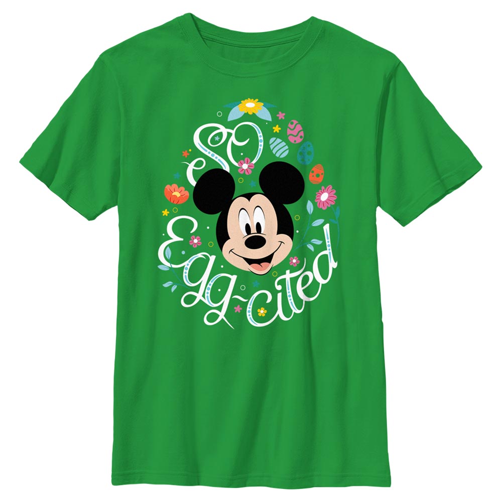 Youth Mad Engine Kelly Green Mickey & Friends So Egg-cited Mickey Mouse Graphic T-Shirt