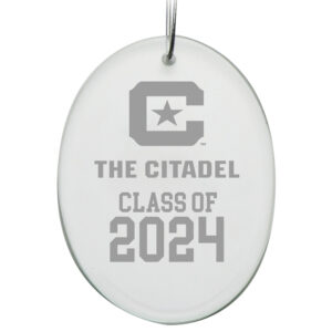 Citadel Bulldogs Class of 2024 2.75" x 3.75" Glass Oval Ornament