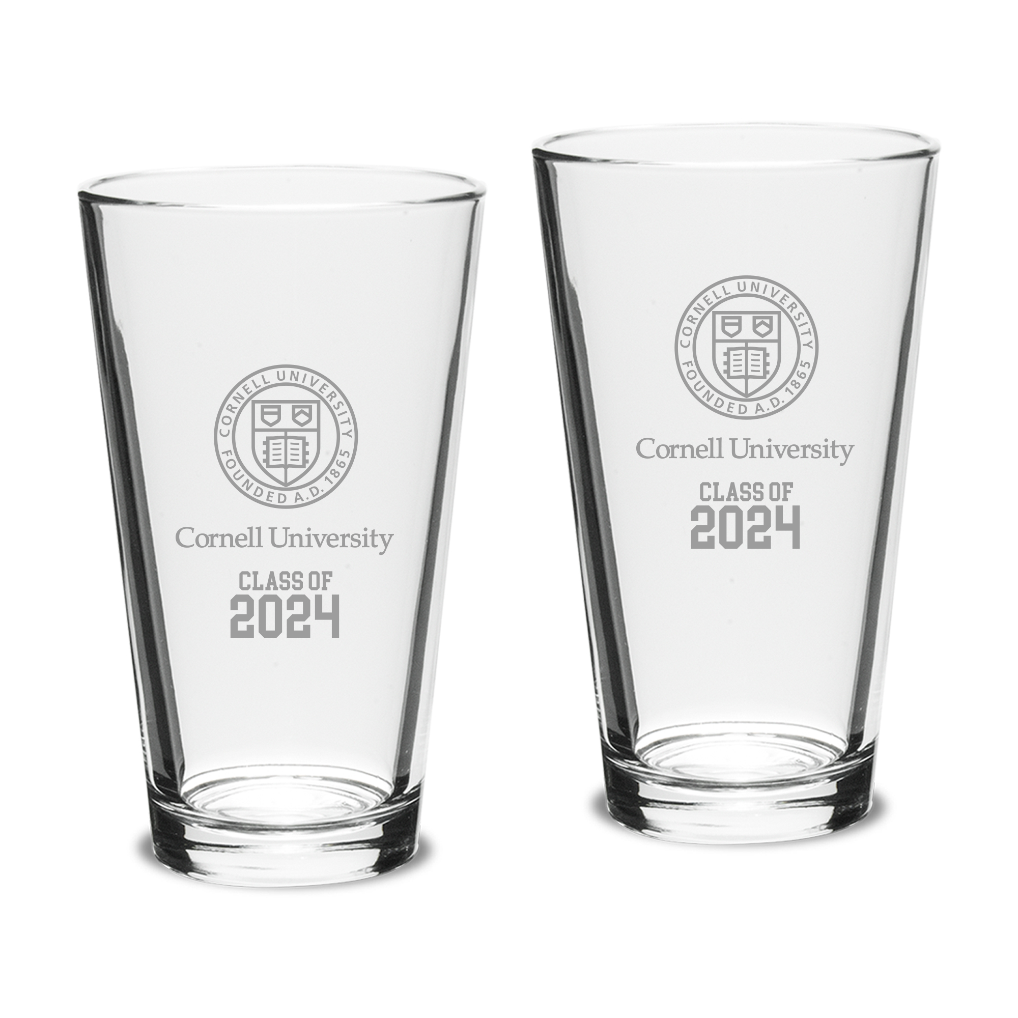 Cornell Big Red Class of 2024 Two-Piece 16oz. Classic Pint Glass Set
