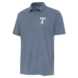 Men's Antigua  Heather Navy Texas Rangers Par 3 Polo