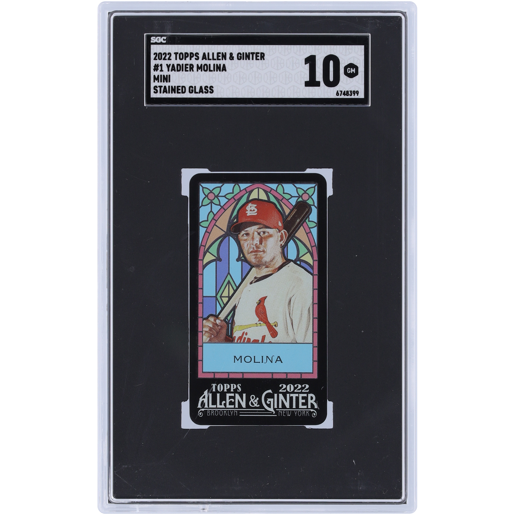Yadier Molina St. Louis Cardinals 2022 Topps Allen & Ginter Stained Glass Mini #1 SGC Authenticated 10 Card - Image 2