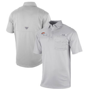 Men's Columbia  Gray Denver Broncos Omni-Wick Flycaster Pocket Polo