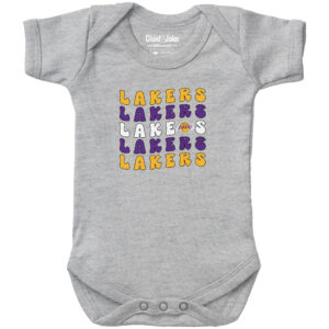 Newborn & Infant Chad & Jake  Heather Gray Los Angeles Lakers Groovy Bodysuit