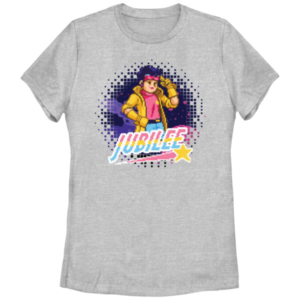 Women's Mad Engine  Heather Gray X-Men Pixel Jubilee '97 Graphic T-Shirt