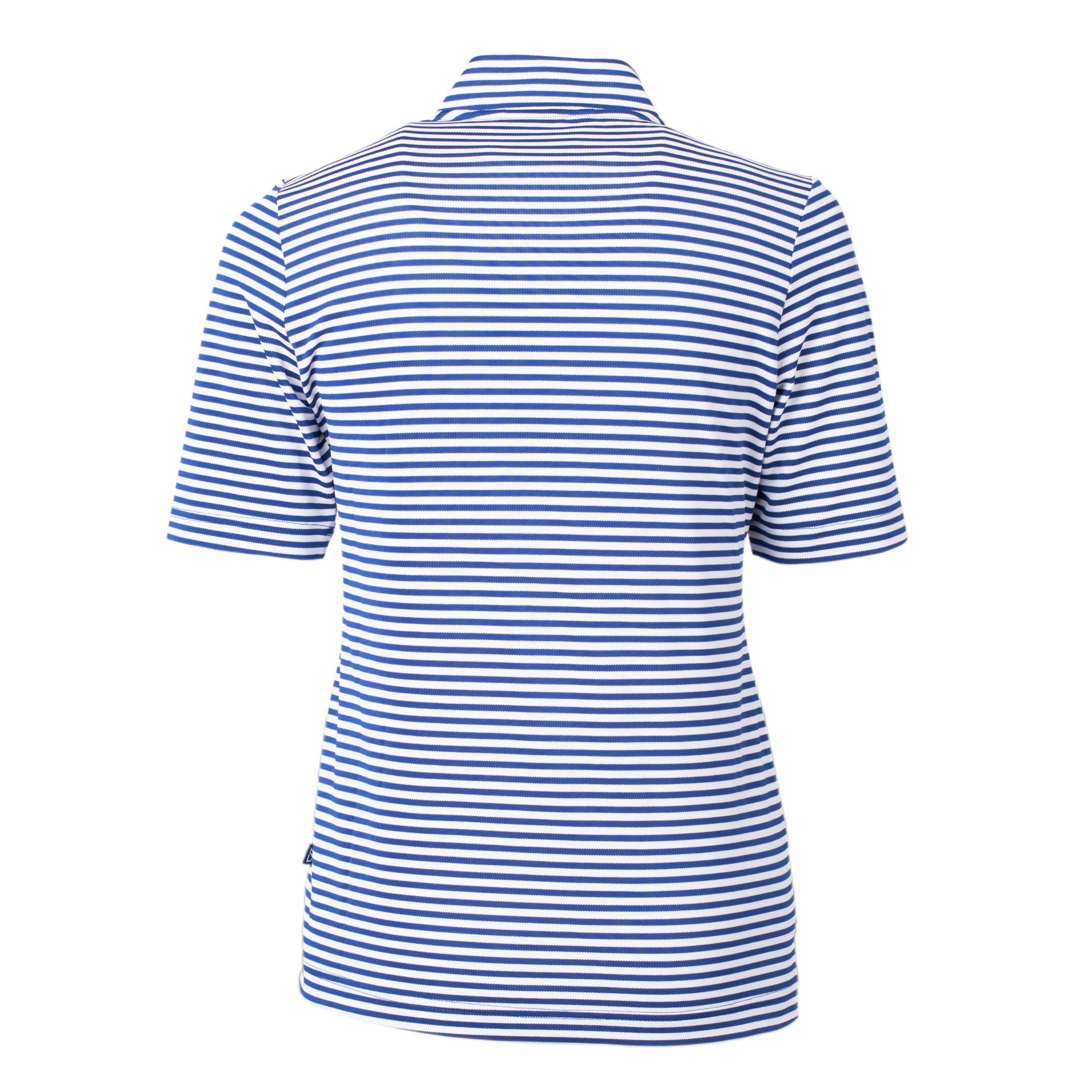 Women's Cutter & Buck Blue Montana State Bobcats Vault DryTec Virtue Eco Pique Stripe Recycled Top - Image 7