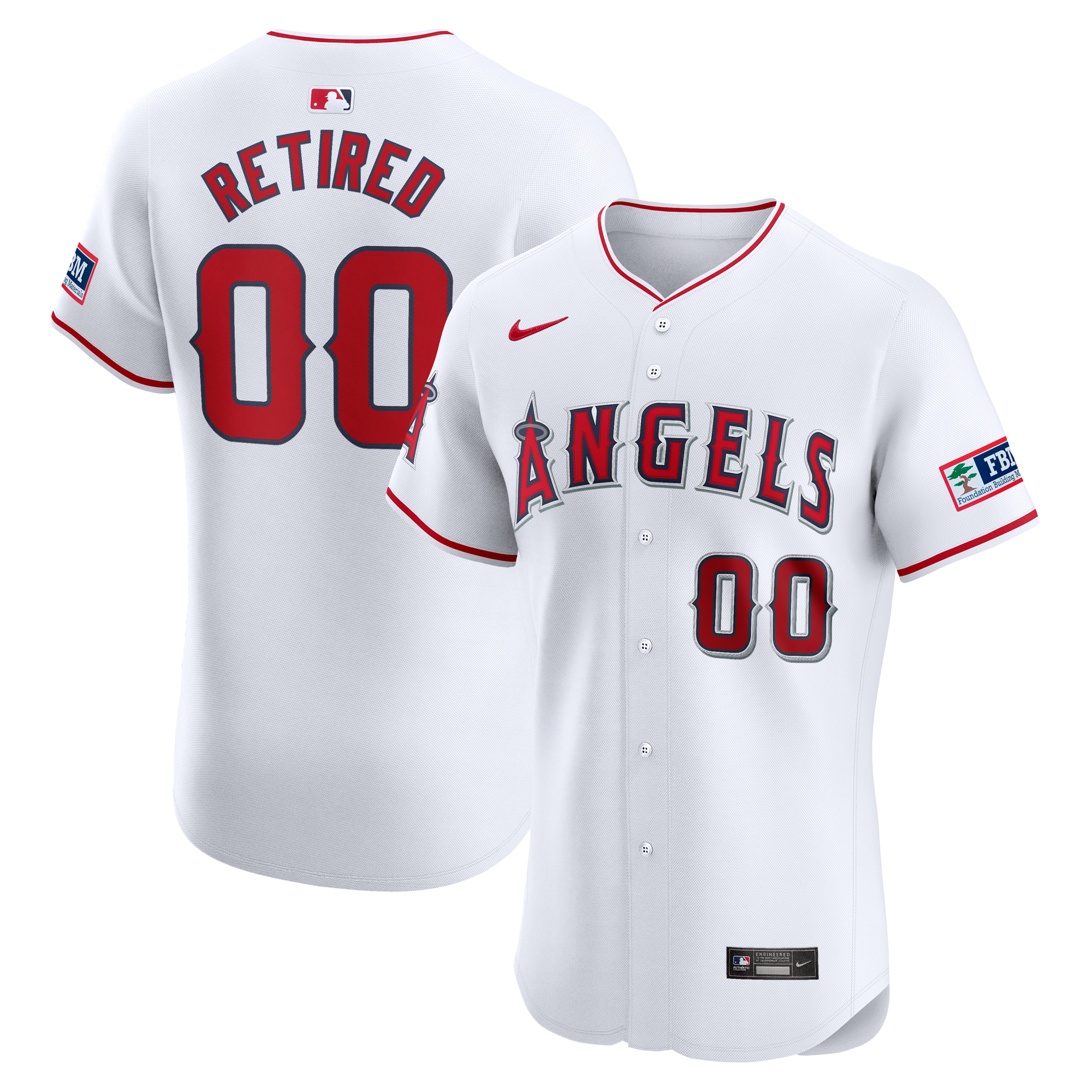 Men's Nike White Los Angeles Angels Home Elite Pick-A-Player Retired Roster Patch Jersey - Image 5