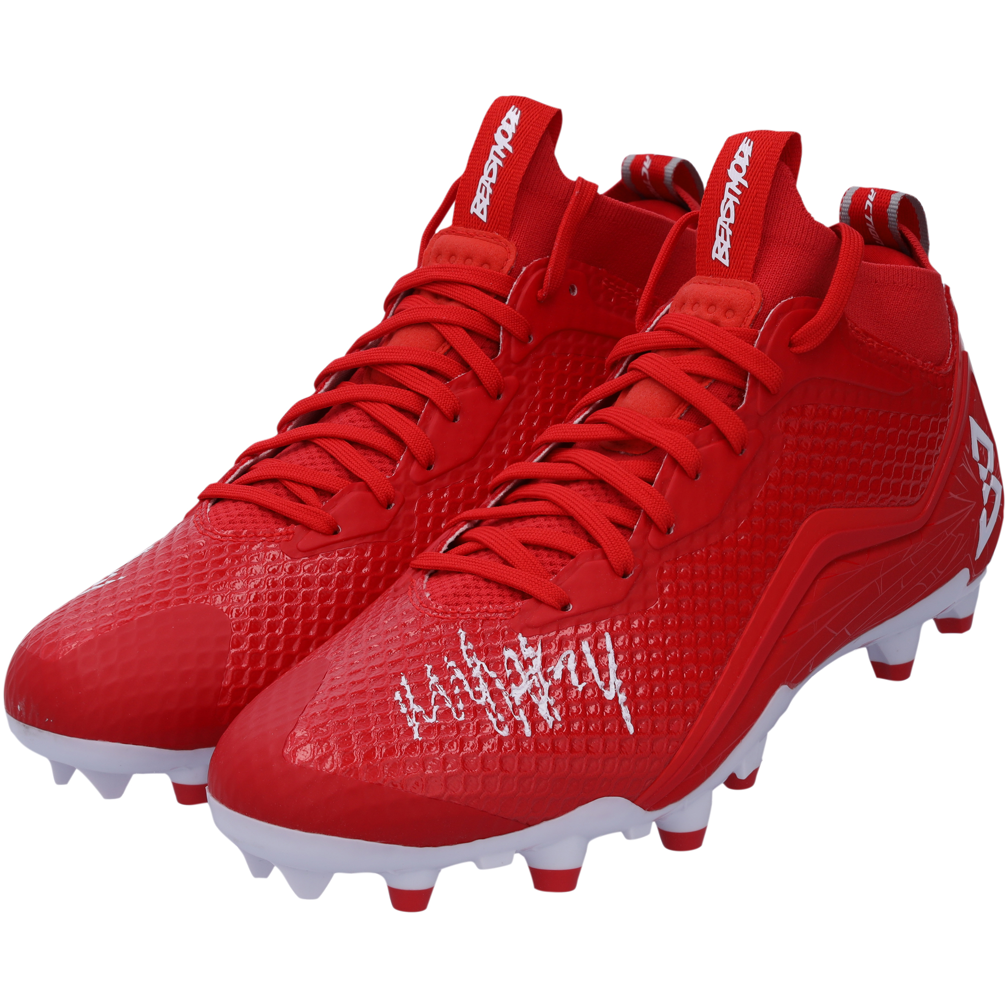 Marshawn Lynch Seattle Seahawks Autographed Red Beast Mode B.T.A Elite Football Cleats - Signed in White - Limited Edition #1/1 - Image 11