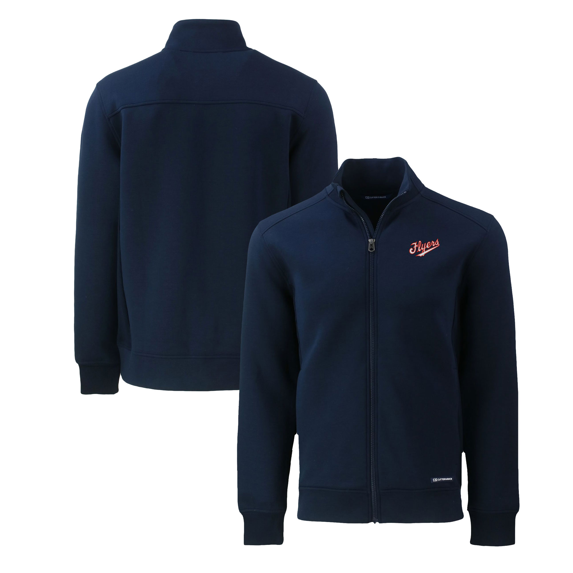 Men's Cutter & Buck Navy Dayton Flyers Roam Eco Recycled Full-Zip Jacket