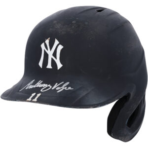 Anthony Volpe New York Yankees Autographed Game-Used #11 Navy Road Batting Helmet from the 2023 MLB Season