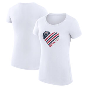 Women's G-III 4Her by Carl Banks  White Washington Wizards  Heart T-Shirt