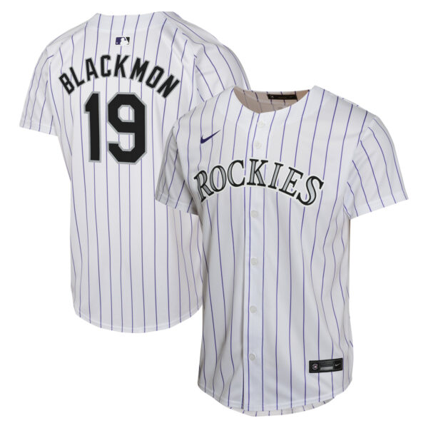 Youth Nike Charlie Blackmon White Colorado Rockies Home Game Player Jersey - Image 5