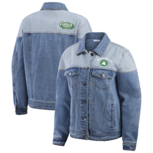 Women's WEAR by Erin Andrews Blue Boston Celtics Full-Button Denim Jacket