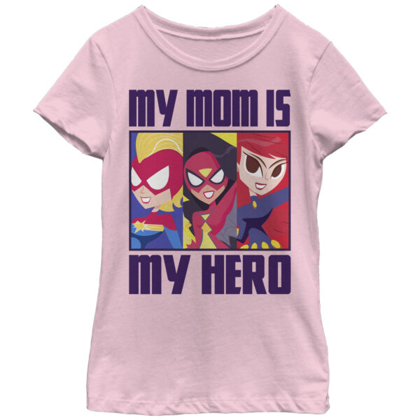 Girl's Youth Mad Engine  Pink Marvel  My Mom Is My Hero Graphic T-Shirt