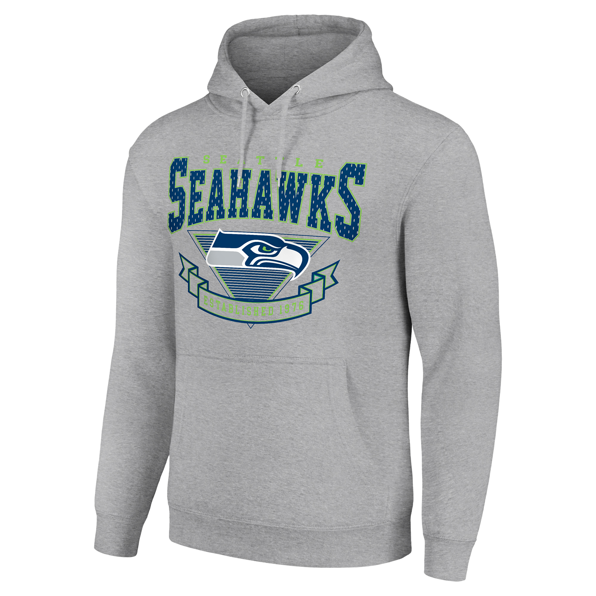 Men's Starter Heather Gray Seattle Seahawks ‘80s Inspired Pullover Hoodie - Image 6