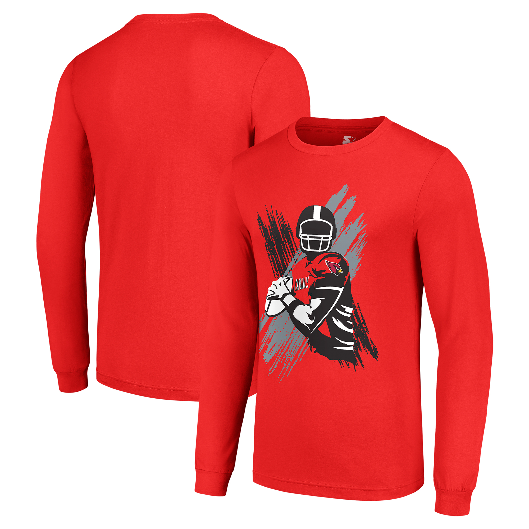 Men's Starter Cardinal Arizona Cardinals Player X Logo Graphic Long Sleeve T-Shirt - Image 2