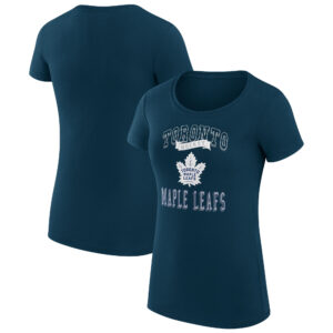 Women's G-III 4Her by Carl Banks Navy Toronto Maple Leafs Team Logo Graphic Fitted T-Shirt