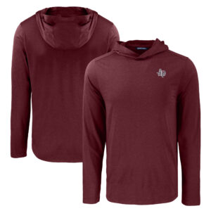 Men's Cutter & Buck Maroon Texas Southern Tigers Coastline Epic Comfort Eco Recycled Long Sleeve Hoodie T-Shirt