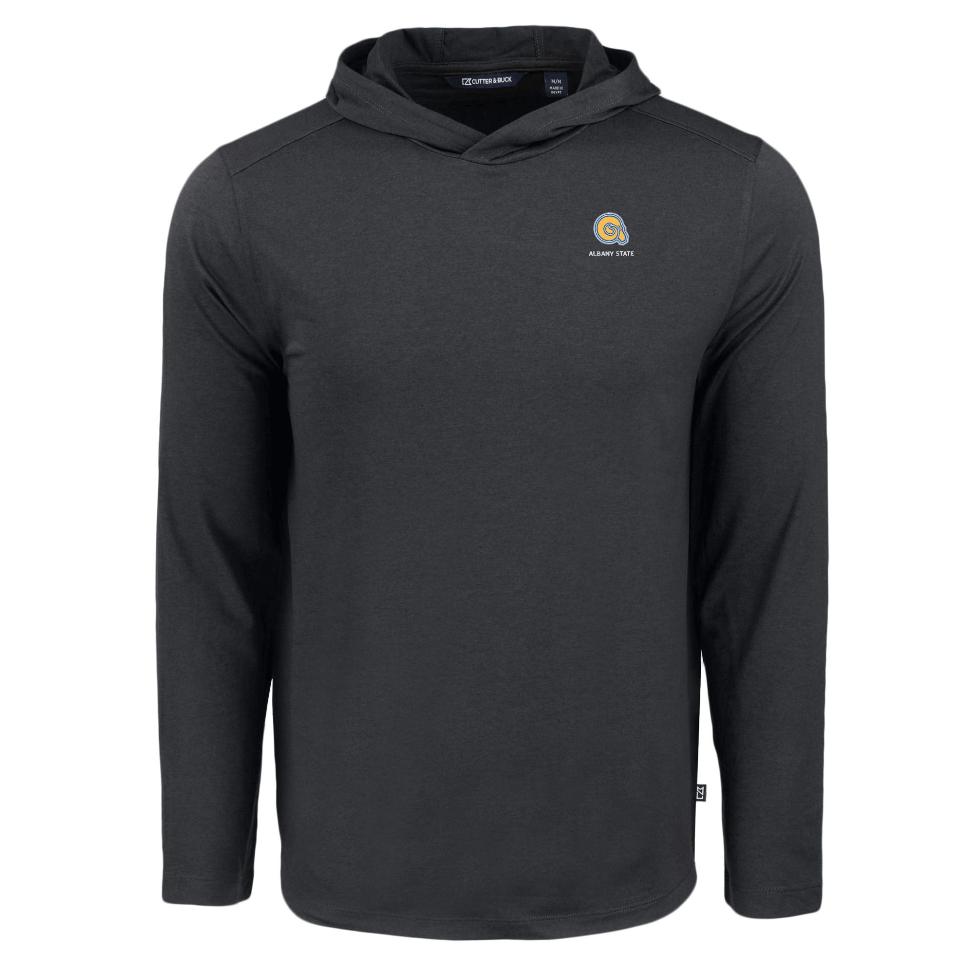 Men's Cutter & Buck Black Albany State Golden Rams Coastline Epic Comfort Eco Recycled Long Sleeve Hoodie T-Shirt - Image 3