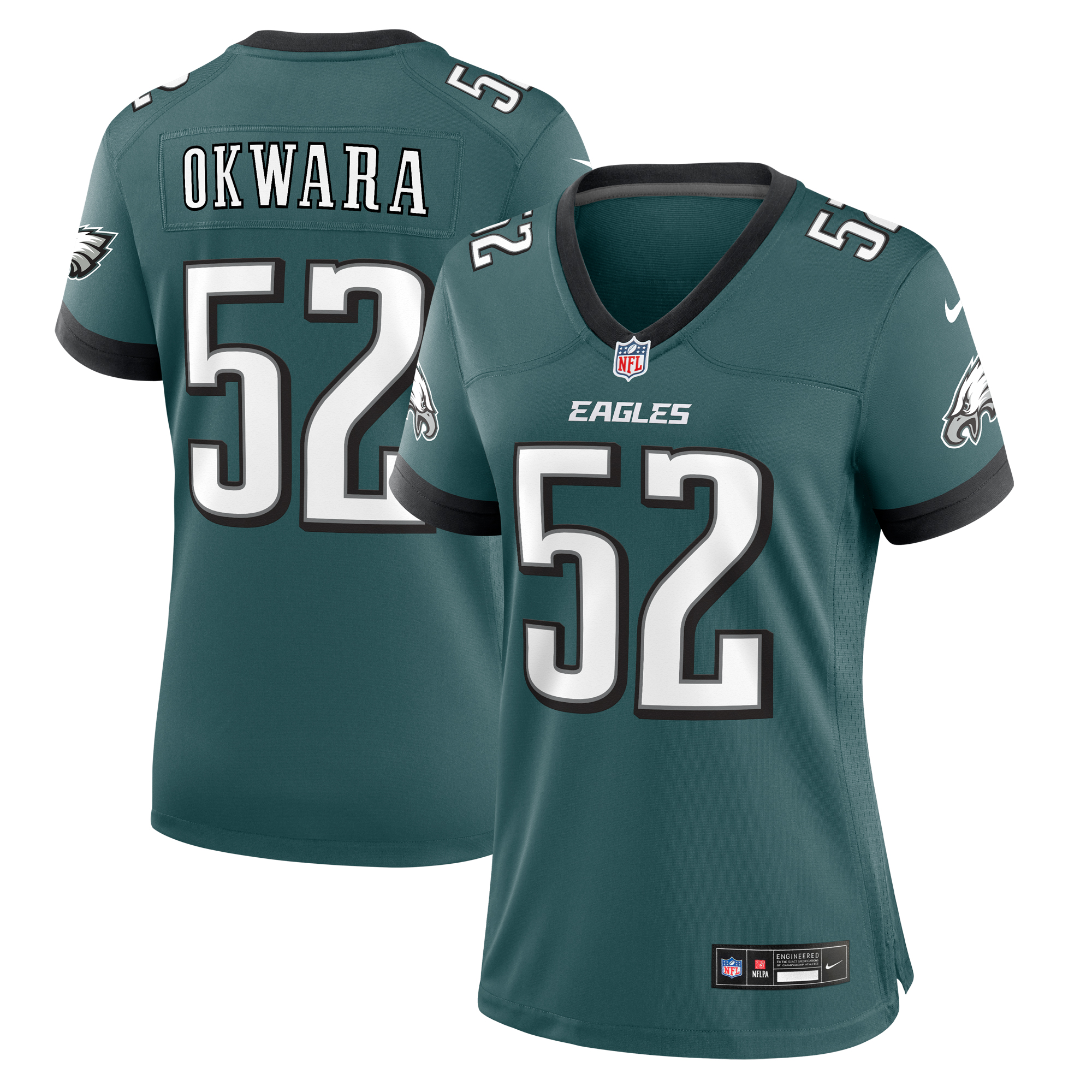 Women's Nike Julian Okwara Midnight Green Philadelphia Eagles Game Jersey - Image 2