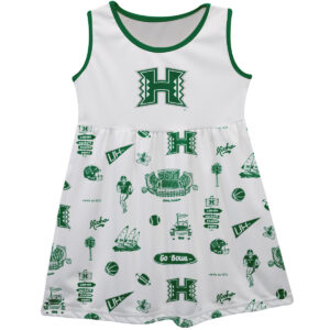 Girls Youth Vive La Fete  White Hawaii Rainbow Warriors Impressions Artwork Tank Top Dress