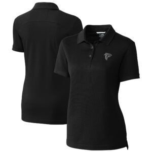 Women's Cutter & Buck Black Atlanta Falcons Advantage Tri-Blend DryTec Pique Polo