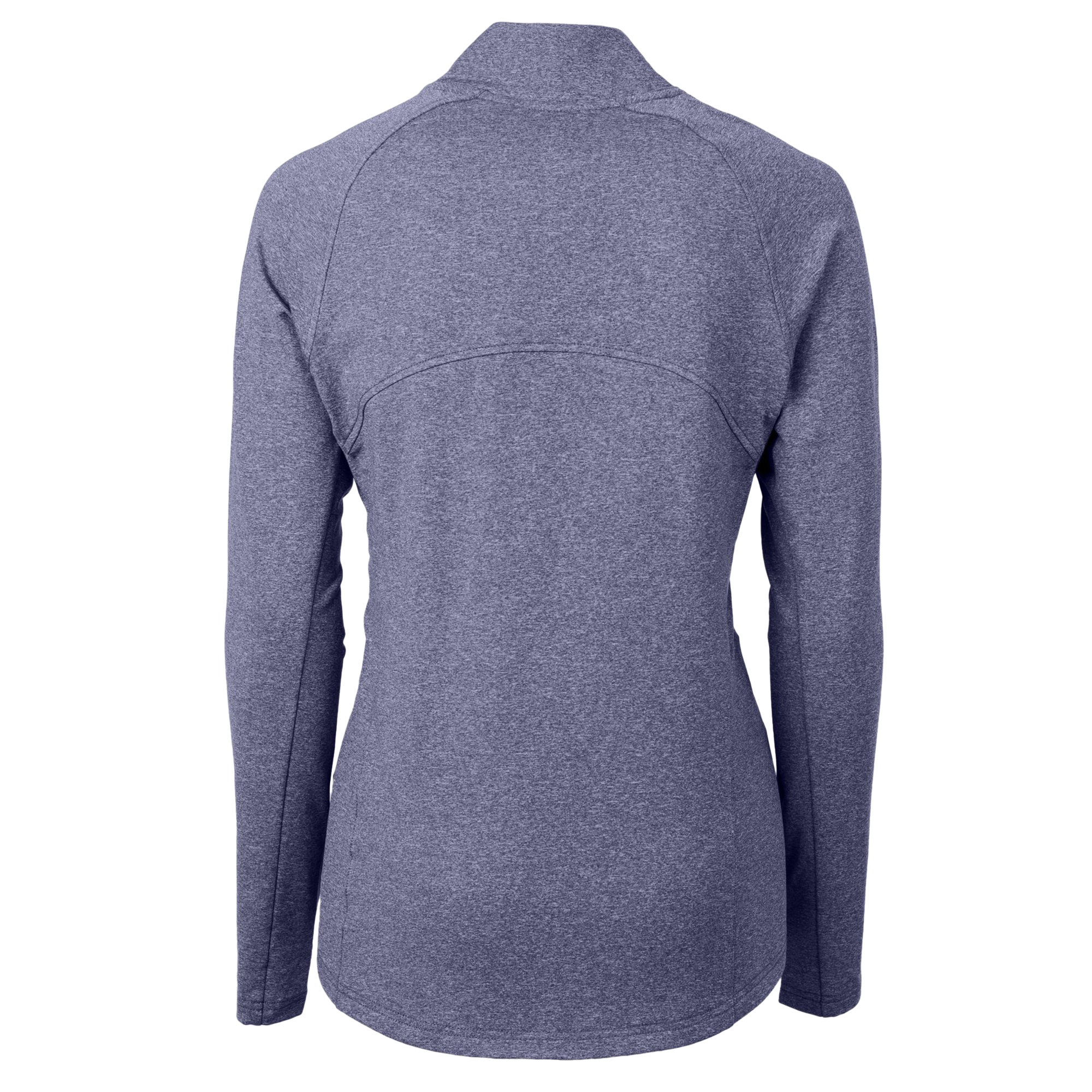 Women's Cutter & Buck Heather Navy Atlanta Braves Throwback Adapt Eco Knit Hybrid Recycled Full-Zip Jacket - Image 4