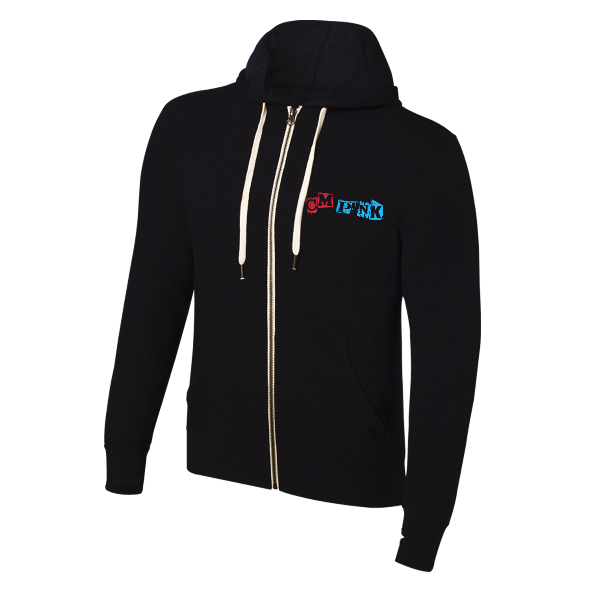 Men's Black CM Punk Lightning Fists Full-Zip Hoodie - Image 8