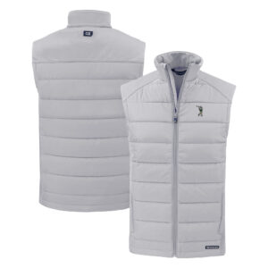 Men's Cutter & Buck Gray South Florida Bulls Evoke Hybrid Eco Softshell Recycled Full-Zip Vest
