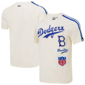 Men's Pro Standard Cream Brooklyn Dodgers Retro Classic Striped T-Shirt
