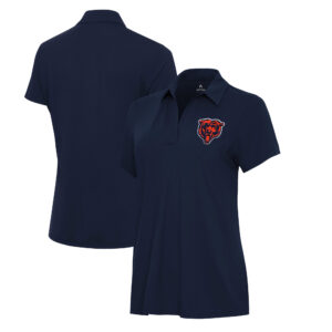 Women's Antigua  Navy Chicago Bears Era V-Neck Polo
