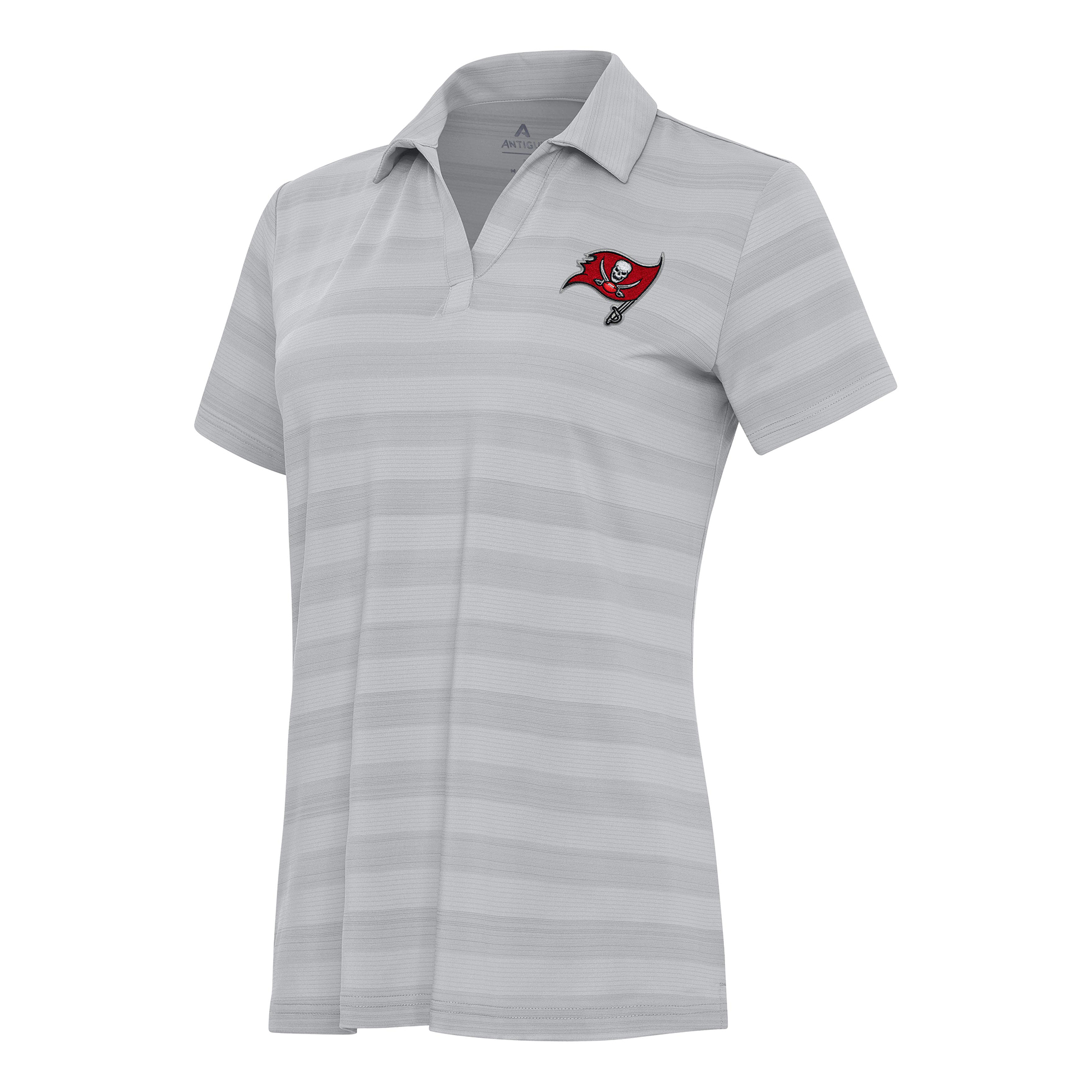 Women's Antigua Gray Tampa Bay Buccaneers Tunnel Polo