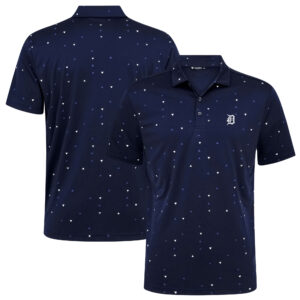Men's Levelwear Navy Detroit Tigers Confetti Insignia 2.0 Polo