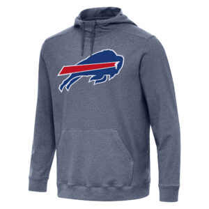Men's Antigua Heather Navy Buffalo Bills Cloud Pullover Hoodie