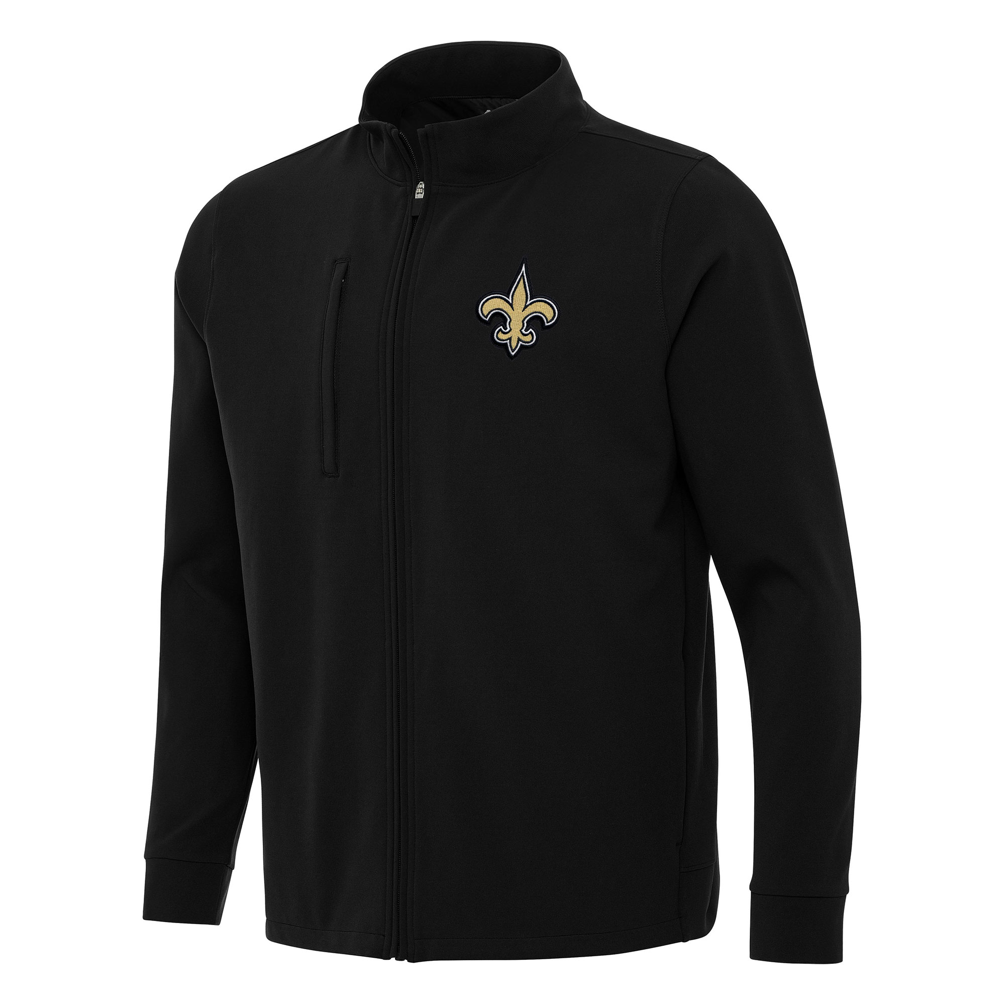 Men's Antigua Black New Orleans Saints Regard Full-Zip Jacket