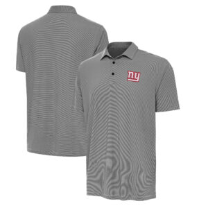Men's Antigua Black/White New York Giants Twine Performance Polo
