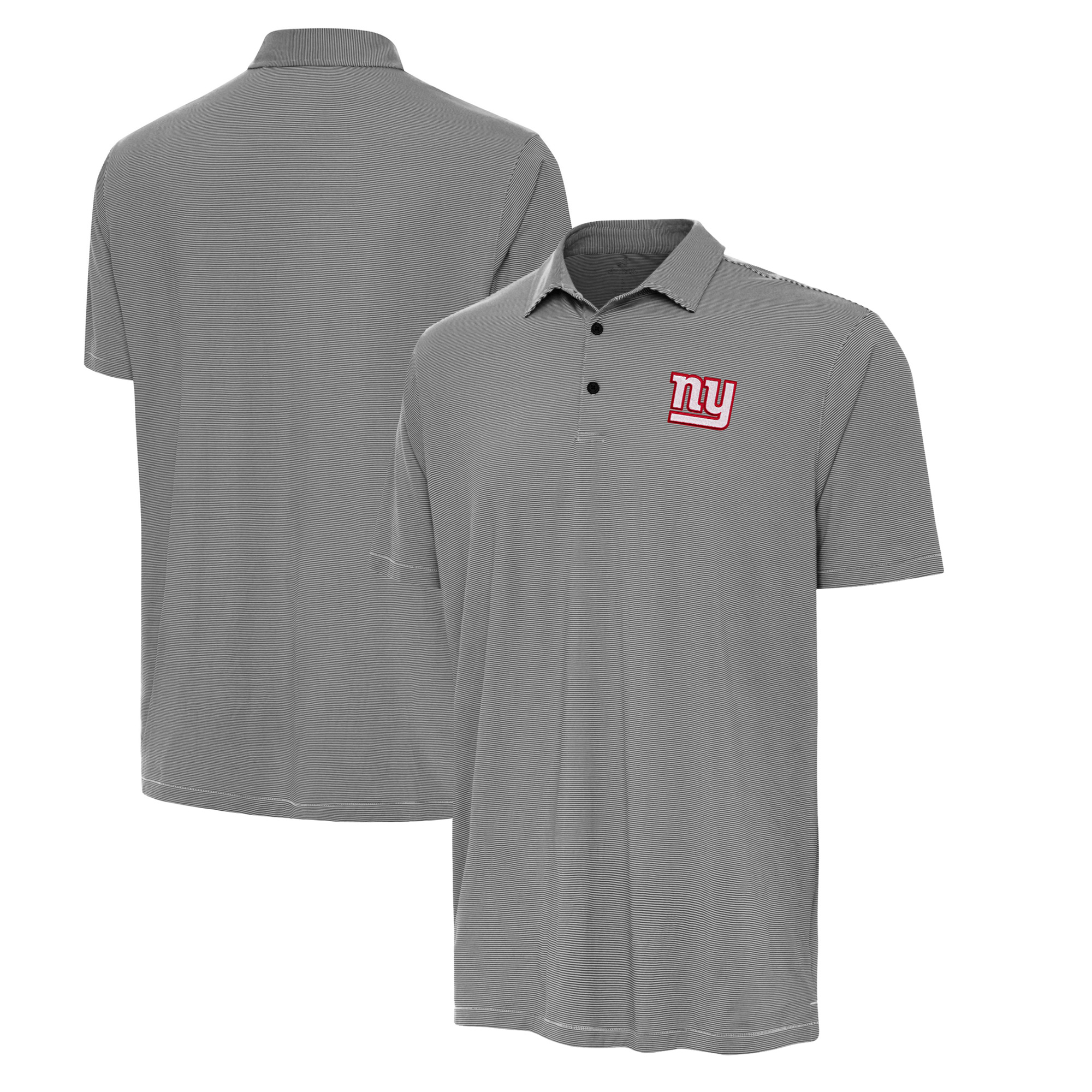 Men's Antigua Black/White New York Giants Twine Performance Polo