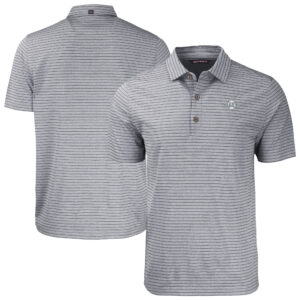 Men's Cutter & Buck Heather Black San Francisco Giants Forge Eco Heather Stripe Stretch Recycled Polo