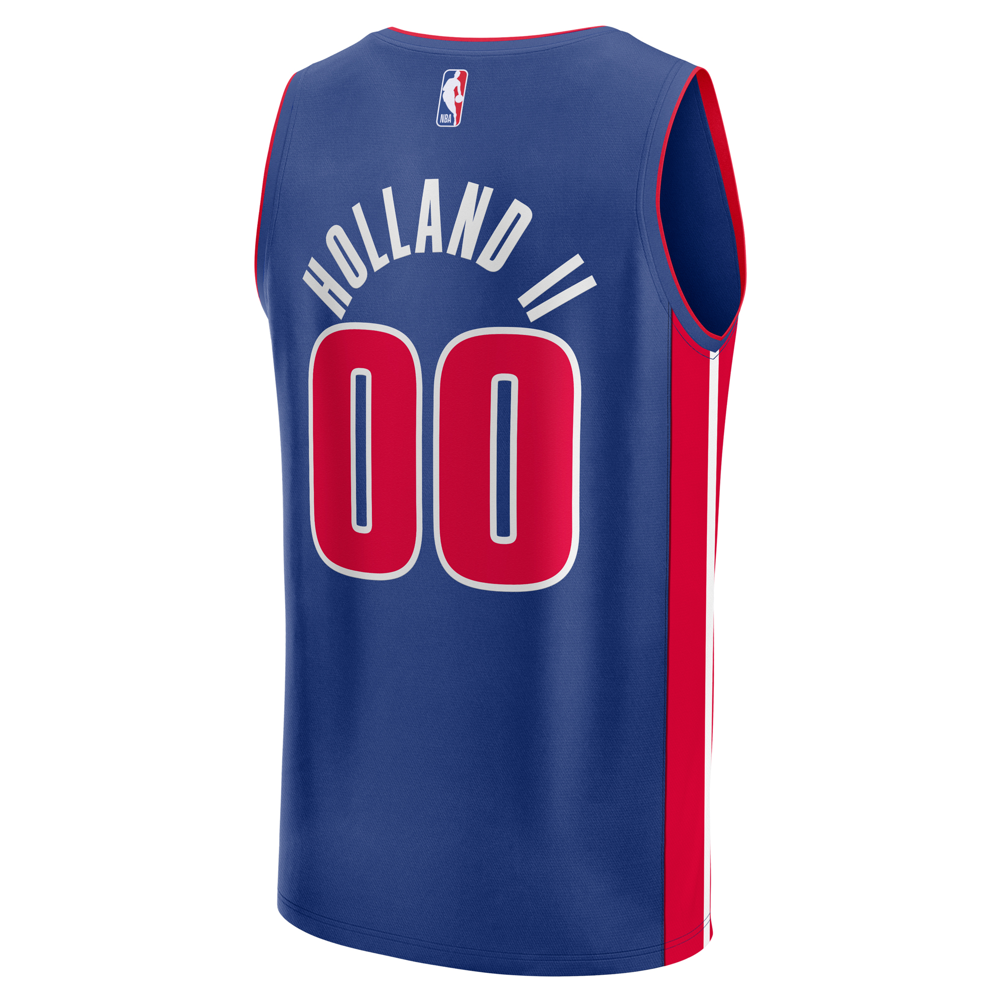 Men's Fanatics Ron Holland II Blue Detroit Pistons Fast Break Replica Player Jersey - Icon Edition - Image 7