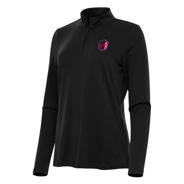 Women's Antigua Black St. Louis City SC Reprocess Quarter-Zip Jacket