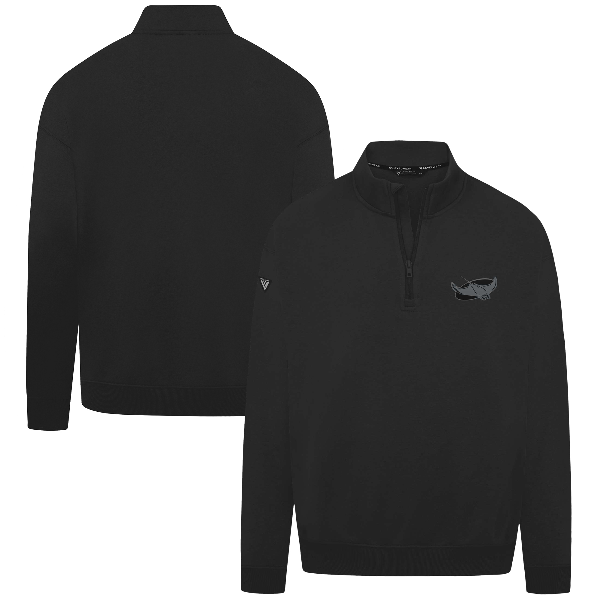 Men's Levelwear Black Tampa Bay Rays Murray Nightfall Quarter-Zip Top