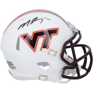 Michael Vick Virginia Tech Hokies Autographed Riddell White Speed Mini Helmet