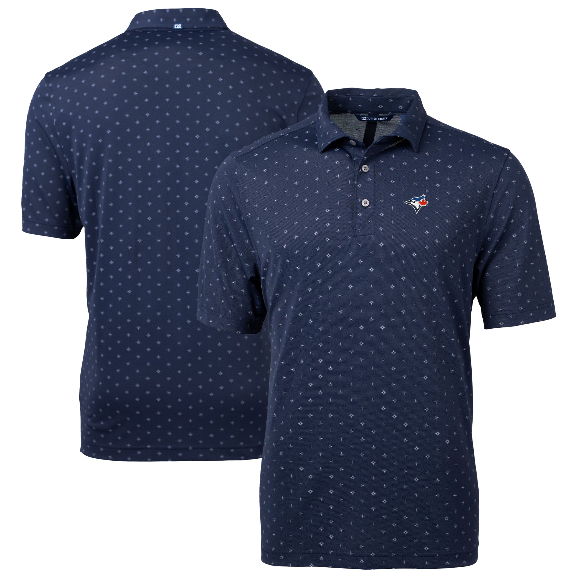 Men's Cutter & Buck Navy Toronto Blue Jays Virtue Eco Pique Tile Recycled Polo