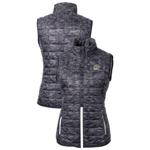 Women's Cutter & Buck Black Western Michigan Broncos   Rainier PrimaLoft Eco Insulated Full-Zip Puffer Vest