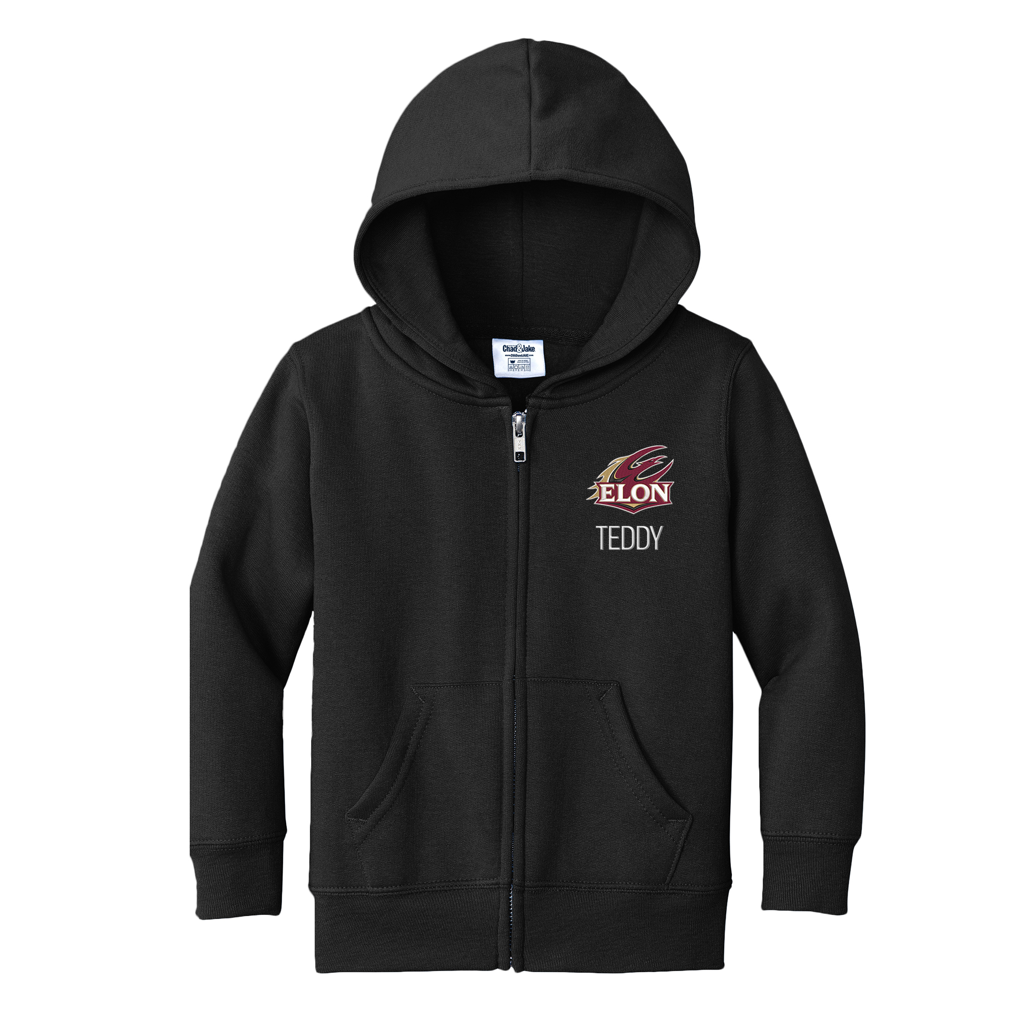 Toddler Chad & Jake Black Elon Phoenix Personalized Full-Zip Hoodie