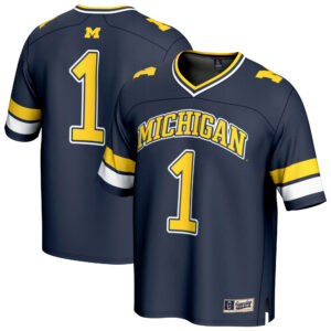Youth GameDay Greats #1 Navy Michigan Wolverines Lightweight Collegiate Football Fashion Jersey