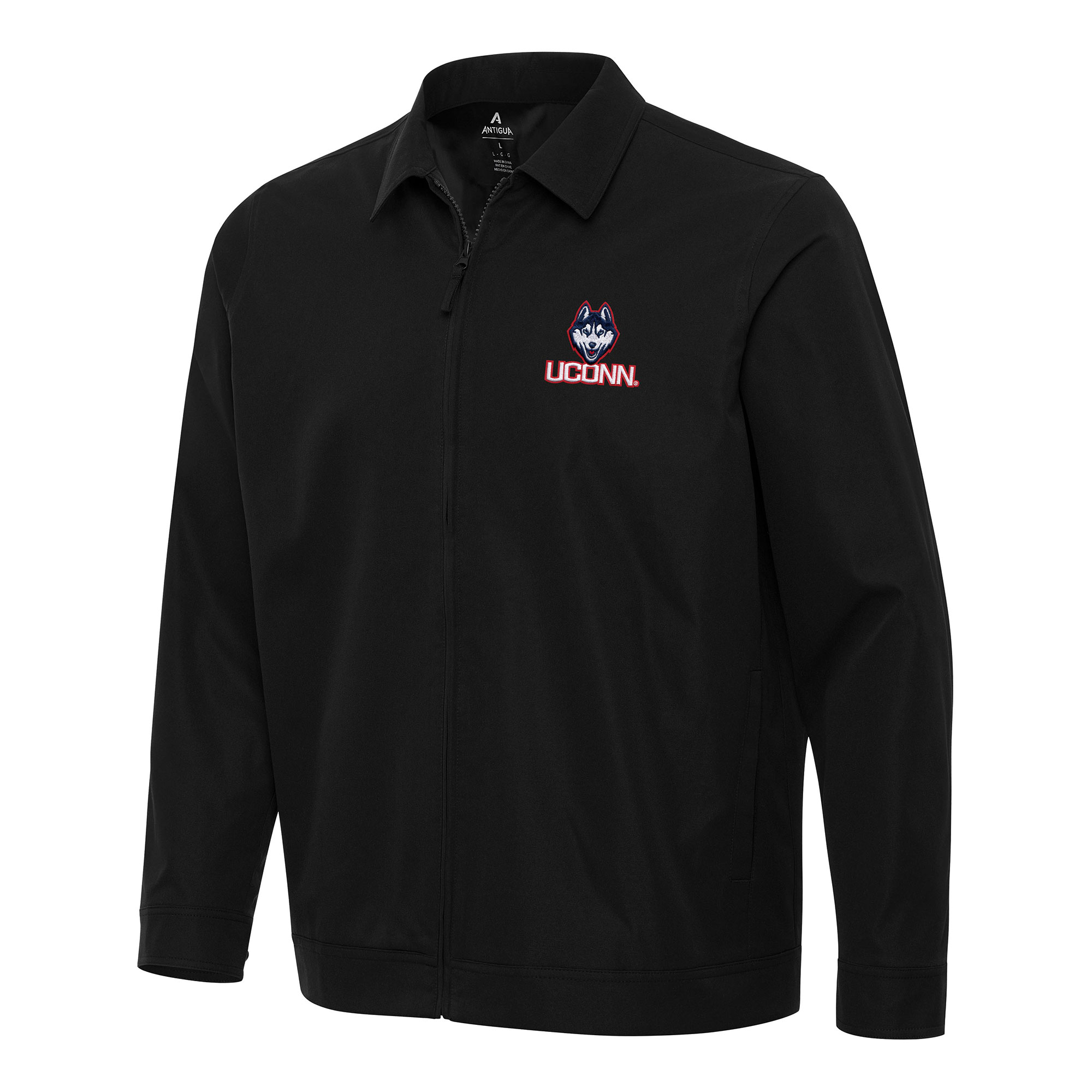 Men's Antigua Black UConn Huskies Pivot Full-Zip Jacket